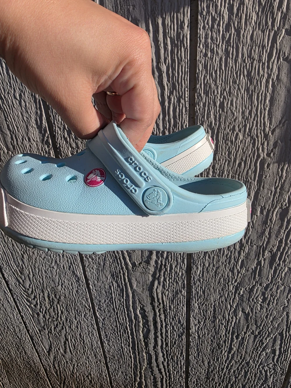 Crocs Toddler Light Blue Platform Clogs C6/C7